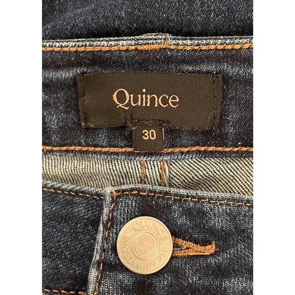 Quince Stretch High Rise Straight Jeans Dark Wash Women’s 30 Casual Closet Basic - Picture 11 of 14